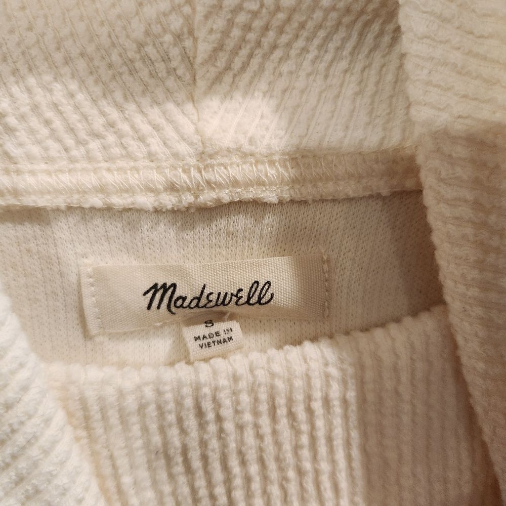 Madewell Mockneck Tie-Cuff Top Cream Size Small Women's Long Sleeve - Picture 6 of 8